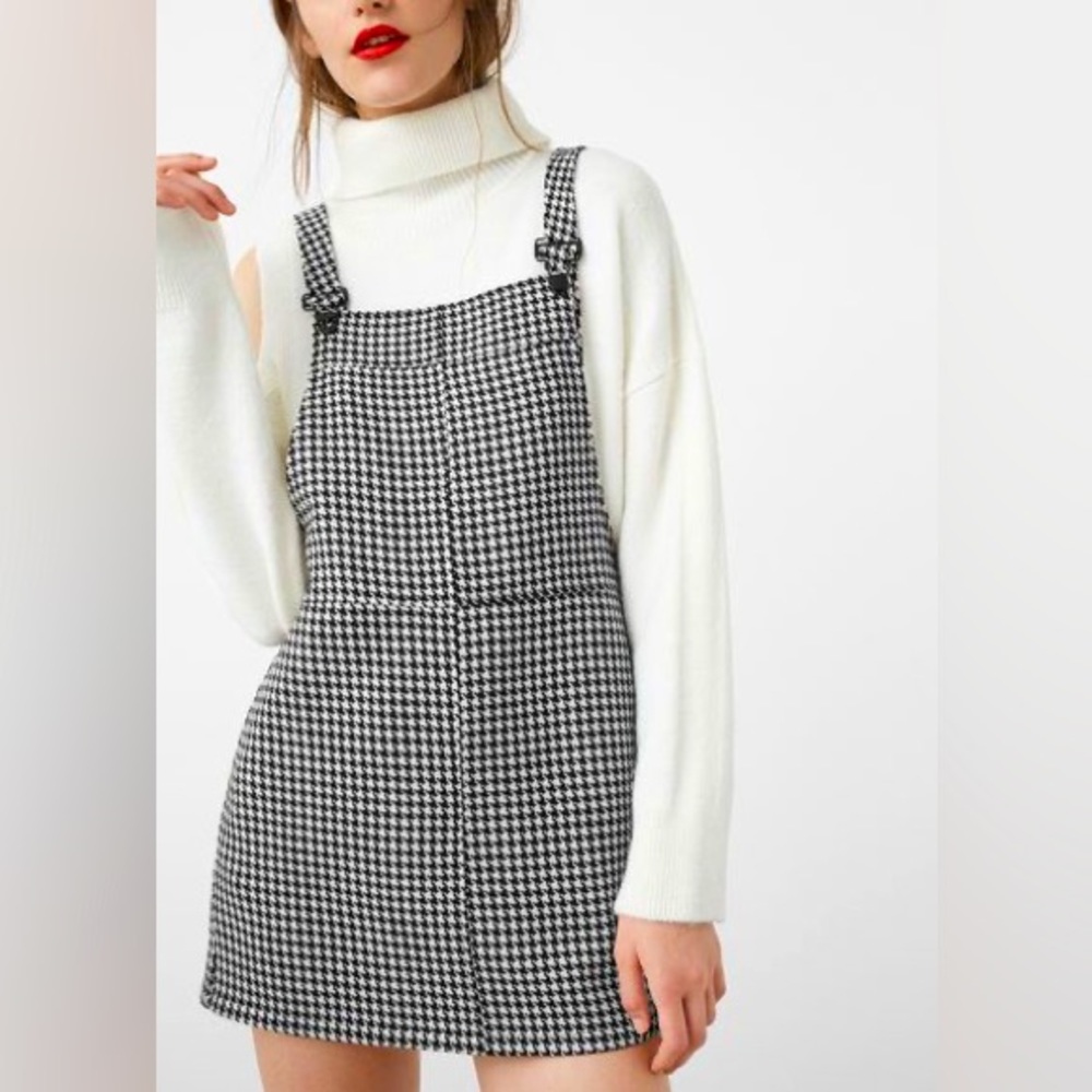 MANGO Houndstooth Pinafore Dress